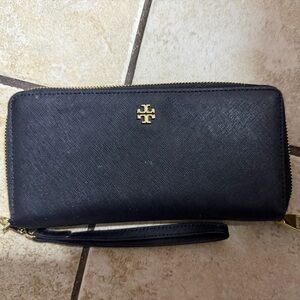 Tory Burch Black Zip-Around Wallet